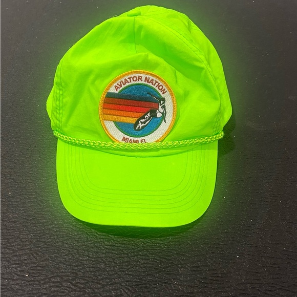 NWOT - Neon Green Aviator Nation Cap - Picture 3 of 7